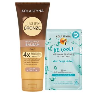 Zestaw Kolastyna Luxury Bronze, balsam brązujący do ciała, jasna karnacja, 200 ml + maseczka po opalaniu, 20 ml za 1 grosz - zdjęcie produktu