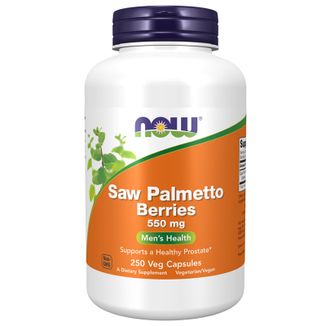 Now Foods Saw Palmetto Berries, palma sabałowa 550 mg, 250 kapsułek - zdjęcie produktu