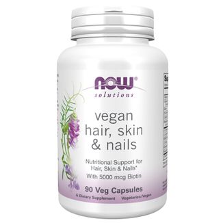 Now Foods Solutions Vegan Hair, Skin & Nails, 90 kapsułek - zdjęcie produktu