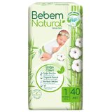 Bebem Natural, pieluchy jednorazowe z włóknem bambusowym, rozmiar 1, Newborn, 2-5 kg, 40 sztuk - miniaturka zdjęcia produktu