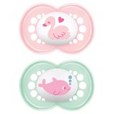 MAM Original, smoczek uspokajający, silikonowy, ortodontyczny, Sealife, girl, 6-16 miesięcy, 2 sztuki - miniaturka zdjęcia produktu