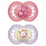 MAM Original, smoczek uspokajający, silikonowy, ortodontyczny, świecący w ciemności Planet Love Day&Night, girl, 6-16 miesięcy, 2 sztuki - miniaturka zdjęcia produktu