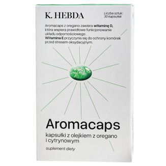 Hebda Aromacaps z olejkiem z oregano i cytrynowym, 30 kapsułek - zdjęcie produktu