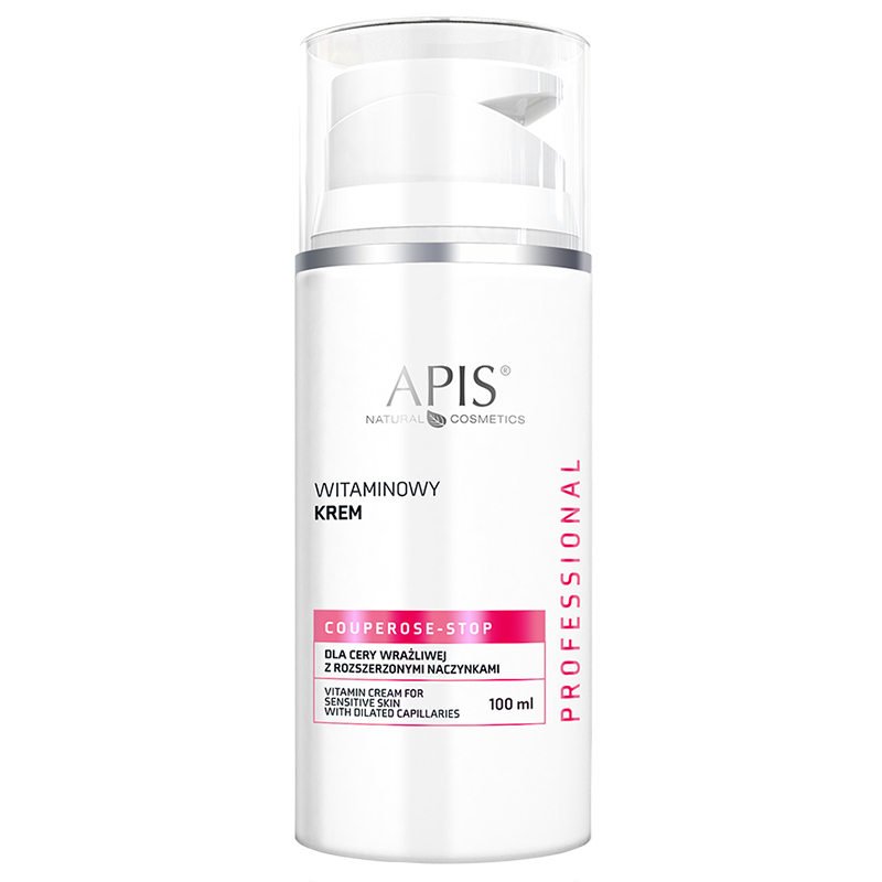 Nieznana Apis Professional Couperose-Stop, witaminowy krem dla cery wrażliwej, z rozszerzonymi naczynkami, 100 ml — Inhaltsstoffe und Bewertung