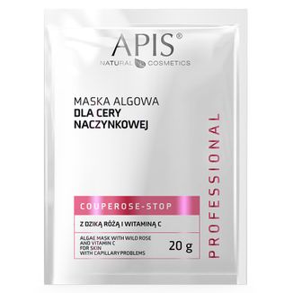 Apis Professional Couperose-Stop, maska algowa dla cery naczynkowej, z dziką różą i witaminą C, 20 g - zdjęcie produktu