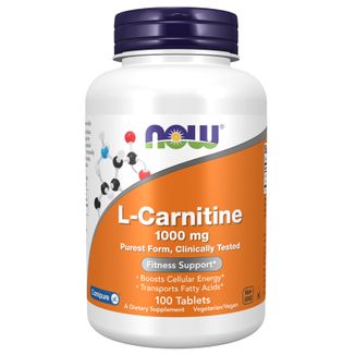 Now Foods L-Carnitine 1000 mg, L-karnityna, 100 tabletek - zdjęcie produktu