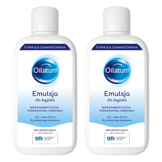 Zestaw Oilatum Formuła Zaawansowana, emulsja do kąpieli, od 1 dnia życia, 2 x 400 ml - zdjęcie produktu