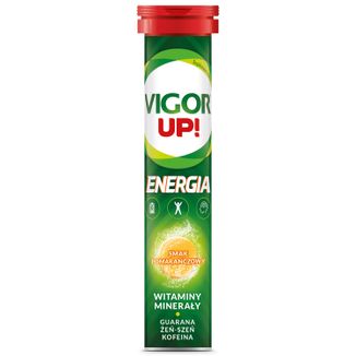 Vigor Up! Energia, smak pomarańczowy, 20 tabletek musujących - zdjęcie produktu