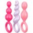 Satisfyer Booty Call Colored, zestaw korków analnych o pobudzającej strukturze, różowo-fioletowe - miniaturka  zdjęcia produktu