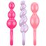 Satisfyer Booty Call Colored, zestaw korków analnych o pobudzającej strukturze, różowo-fioletowe - miniaturka 2 zdjęcia produktu