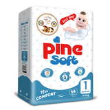 Pine Soft 3D, pieluchy, rozmiar 1, Newborn, 2-5 kg, 54 sztuki - miniaturka zdjęcia produktu