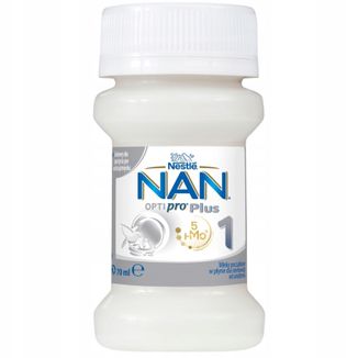 Nestle NAN Optipro Plus 1 HMO, mleko początkowe gotowe do spożycia dla niemowląt od urodzenia, 70 ml KRÓTKA DATA - zdjęcie produktu