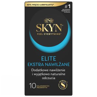 Unimil Skyn Elite Extra Lubricated, prezerwatywy nielateksowe, dodatkowo nawilżane, 10 sztuk - zdjęcie produktu