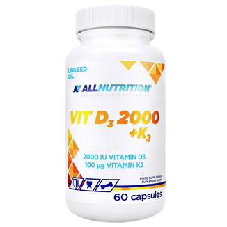 Allnutrition Vit D3 + K2, witamina D 2000 j.m. + witamina K 100 µg, 60 kapsułek - zdjęcie produktu