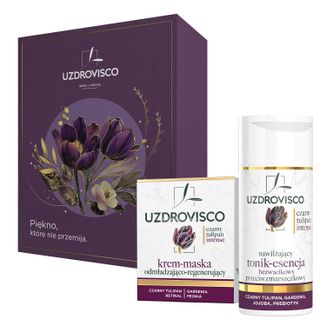 Zestaw Uzdrovisco Piękno, które nie przemija Czarny Tulipan Intense, krem-maska, 50 ml + tonik-esencja, 150 ml KRÓTKA DATA - zdjęcie produktu