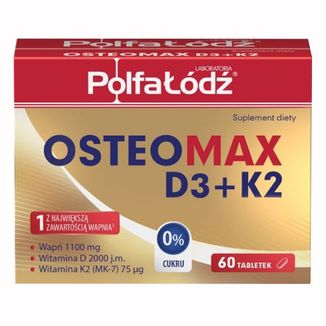 Laboratoria PolfaŁódź Osteomax D3 + K2, 60 tabletek KRÓTKA DATA - zdjęcie produktu