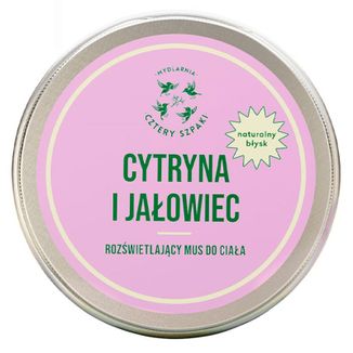 Cztery Szpaki, rozświetlający mus do ciała, cytryna i jałowiec, 150 ml - zdjęcie produktu