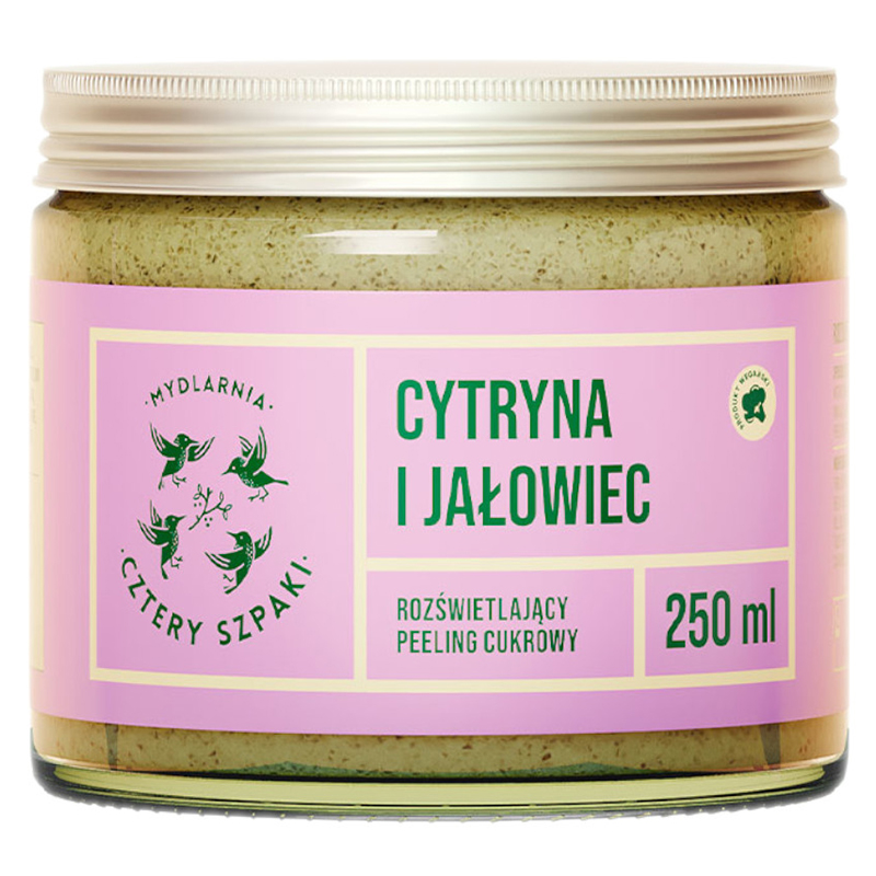 Mydlarnia Cztery Szpaki Cztery Szpaki, peeling cukrowy do ciała, cytryna i jałowiec, 250 ml — Inhaltsstoffe und Bewertung