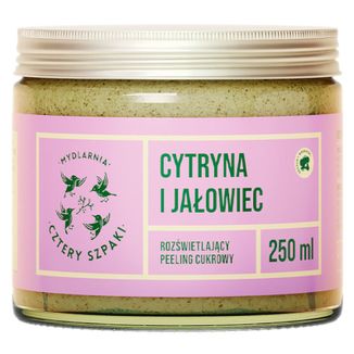 Cztery Szpaki, cukrowy peeling do ciała, cytryna i jałowiec, 250 ml - zdjęcie produktu