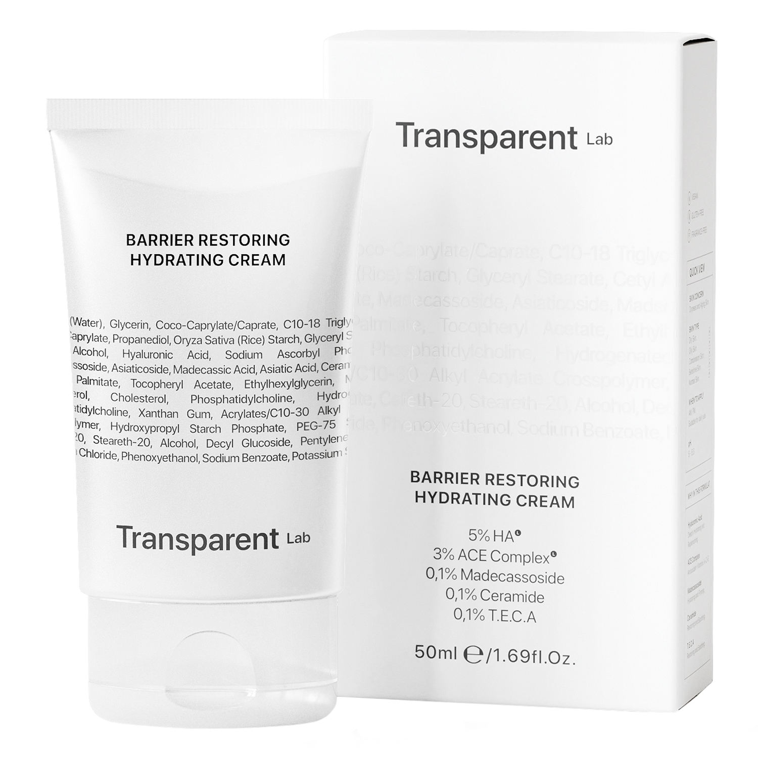 Transparent Lab Barrier Restoring Cream, feuchtigkeitsspendend Gesichtscreme, 50 ml
