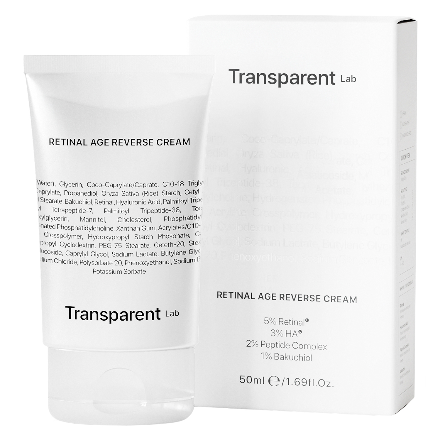 Transparent Lab Transparent Lab Retinal Age Reverse Cream, Anti-Aging Gesichtscreme z mit Retinal, 50 ml — Inhaltsstoffe und Bewertung