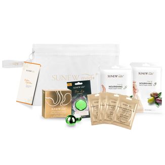 Zestaw SunewMed+ Better Together, liftingujące płatki, 60 sztuk + kolagenowe płatki, 4 pary + balsam do ust, gruszkowy, 13 g + maska do dłoni, 36 g + maska do stóp, 40 g KRÓTKA DATA - zdjęcie produktu
