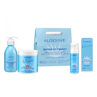 Aloesove Blue Zestaw do twarzy, emulsja myjąca, 190 ml + serum okluzyjne, 30 ml + krem barierowy do twarzy i ciała, 250 ml - zdjęcie produktu