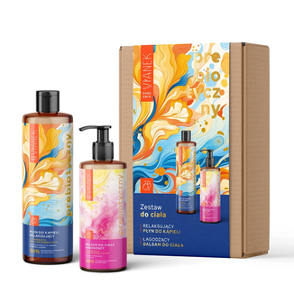 Vianek Zestaw Prebiotyczny do ciała, balsam łagodzący, 300 ml + płyn do kąpieli relaksujący, 400 ml USZKODZONE OPAKOWANIE - zdjęcie produktu