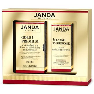 Zestaw Janda My Clinic, Gold C Premium, wielozadaniowy krem na dzień i na dobranoc, 50 ml + Żelazko Zmarszczek, krem na każdą porę dnia, 30 ml - zdjęcie produktu
