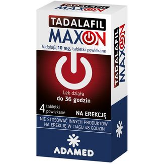 Tadalafil Maxon 10 mg, 4 tabletki powlekane USZKODZONE OPAKOWANIE - zdjęcie produktu