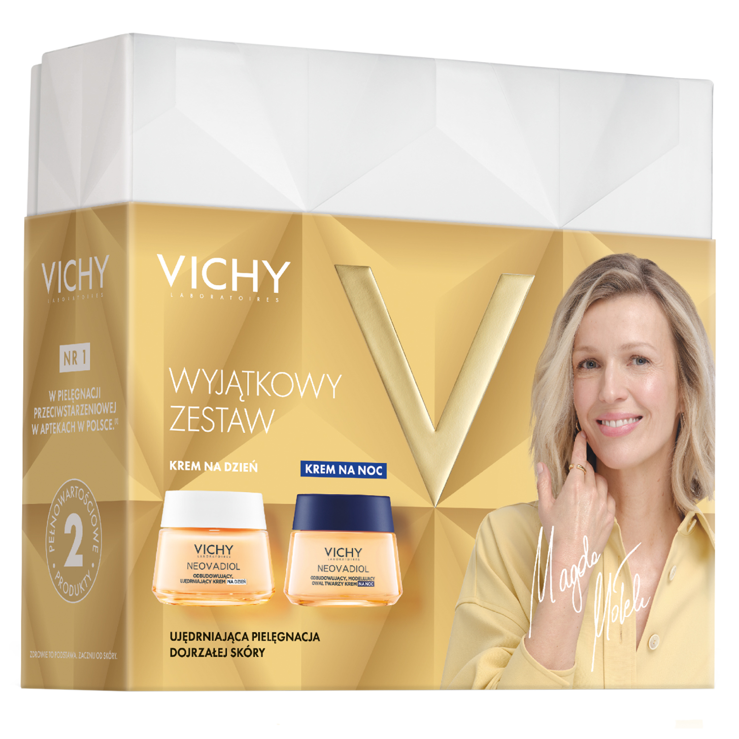 Vichy Set Vichy Neovadiol, straffend Tagescreme wiederherstellend Dichte, Haut normal und Mischhaut, 50 ml + aufbauend, modellierend Gesichtsoval Gesicht Nachtcreme, 50 ml — Inhaltsstoffe und Bewertung