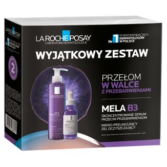 Zestaw La Roche-Posay Mela B3, żel mikropeelingujący do twarzy, 200 ml + serum przeciw przebarwieniom, 30 ml - zdjęcie produktu