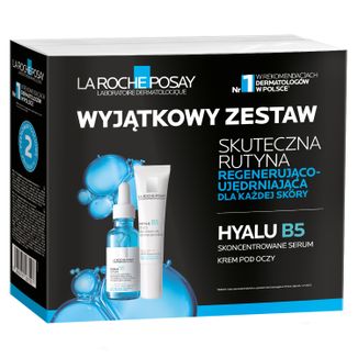 Zestaw La Roche-Posay Hyalu B5, serum przeciwzmarszczkowe, 30 ml + przeciwzmarszczkowy krem pod oczy, 15 ml USZKODZONE OPAKOWANIE - zdjęcie produktu