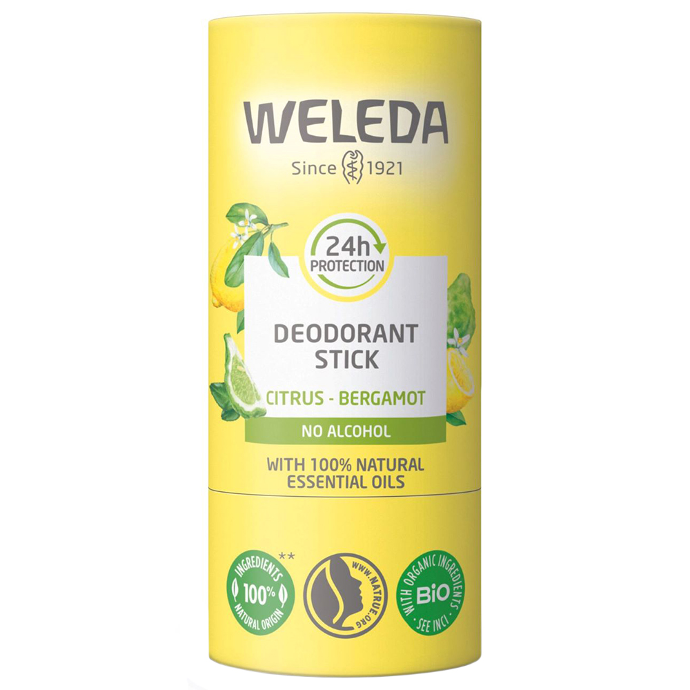 Nieznana Weleda, dezodorant w sztyfcie, cytryna-bergamotka, 50 g