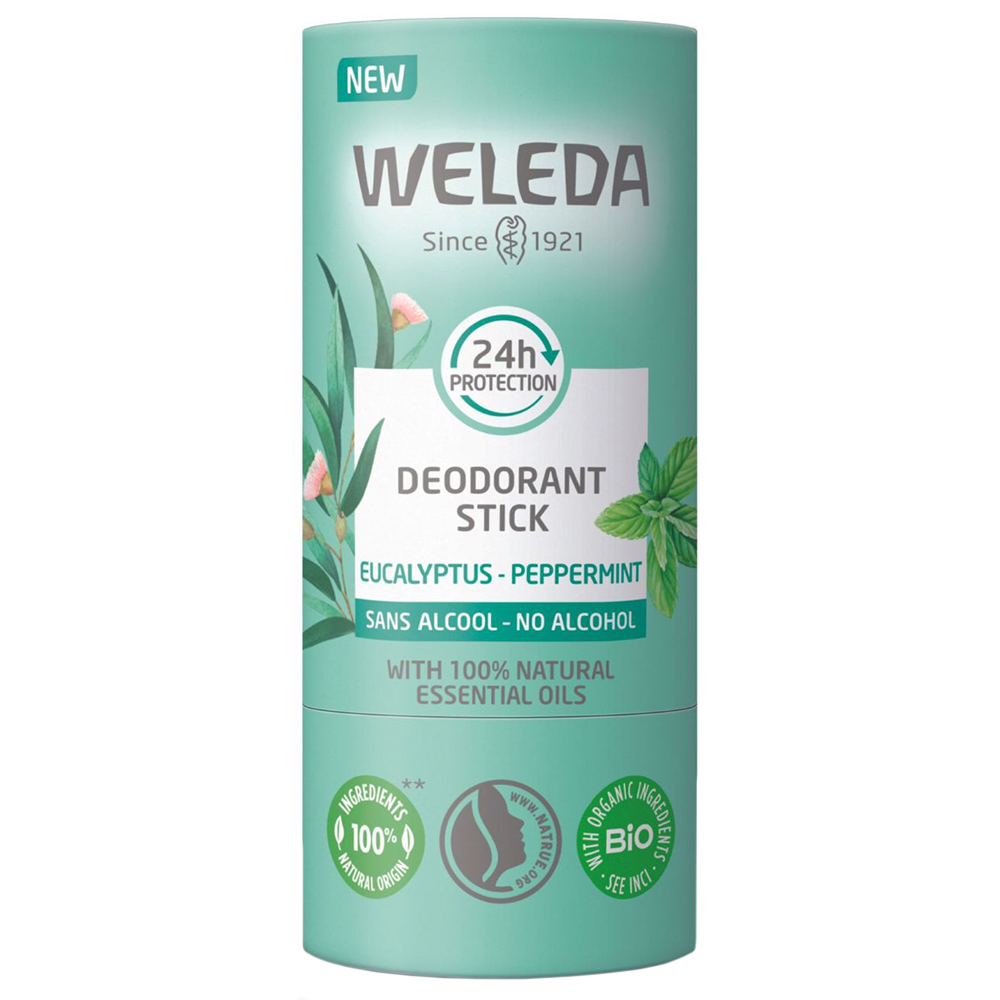 Nieznana Weleda, dezodorant w sztyfcie, eukaliptus-mięta pieprzowa, 50 g