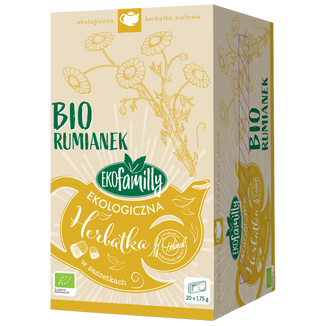 EkoFamily Bio Rumianek, ekologiczna herbatka ziołowa, 1,75 g x 20 saszetek USZKODZONE OPAKOWANIE - zdjęcie produktu