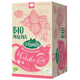 EkoFamily Bio Malina, ekologiczna herbatka owocowa, 1,75 g x 20 saszetek - zdjęcie produktu