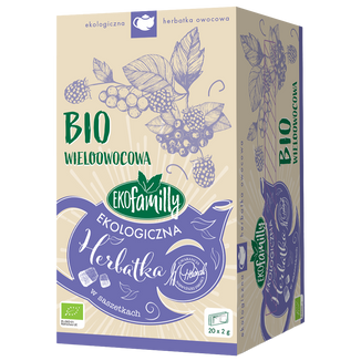 EkoFamily Bio Wieloowocowa, ekologiczna herbatka owocowa, 2 g x 20 saszetek - zdjęcie produktu