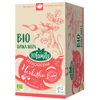 EkoFamily Bio Dzika Róża, ekologiczna herbatka owocowa, 2 g x 20 saszetek - zdjęcie produktu