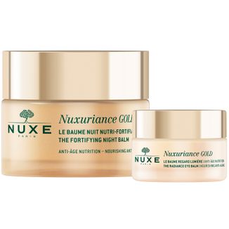 Zestaw Nuxe Nuxuriance Gold, odżywczo-wzmacniający balsam na noc, 50 ml + rozświetlający balsam pod oczy, skóra sucha, 15 ml - zdjęcie produktu