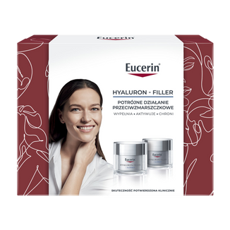 Zestaw Eucerin Hyaluron-Filler, krem na dzień, 50 ml + krem na noc, 50 ml - zdjęcie produktu