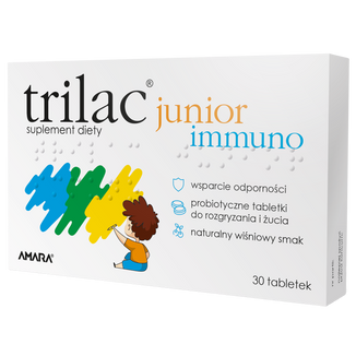 Trilac Junior Immuno, 30 tabletek do żucia KRÓTKA DATA Trilac Junior Immuno, 30 tabletek do żucia KRÓTKA DATA - zdjęcie produktu