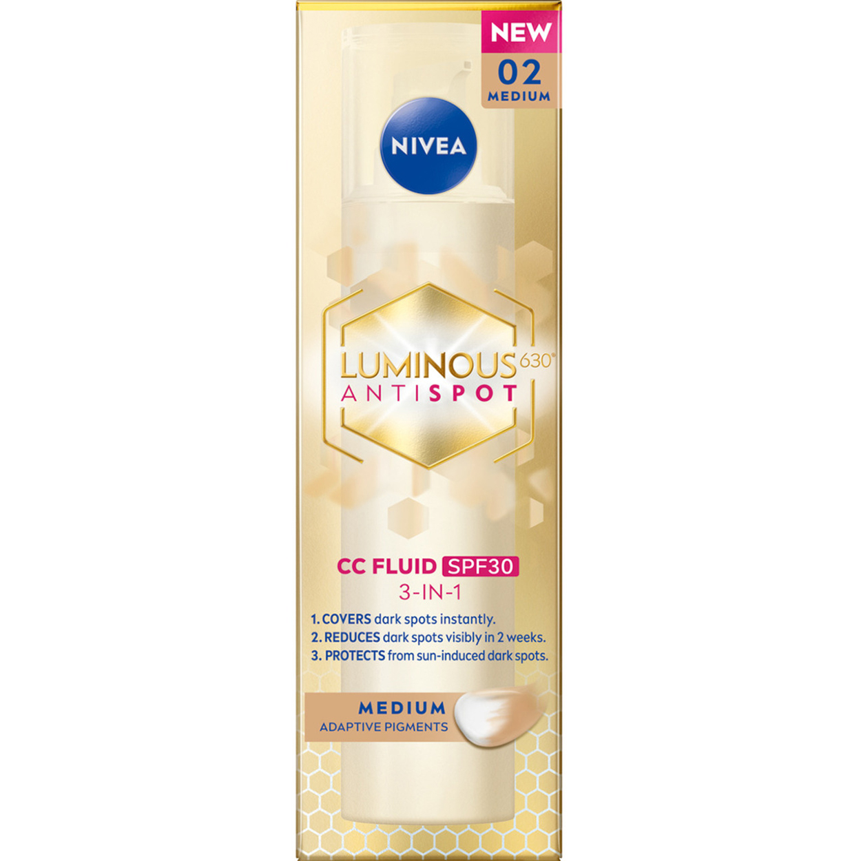 Nivea Nivea Luminous Anti Spot, krem CC przeciw przebarwieniom 3w1, Medium, SPF 30, 40 ml