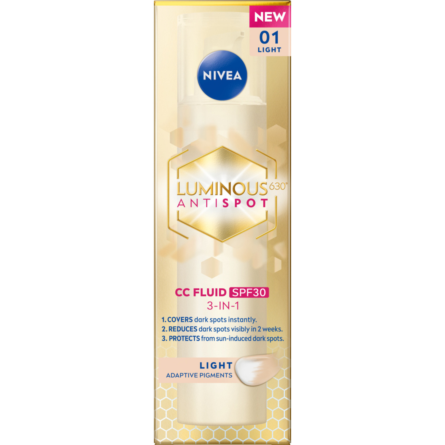 Nivea Nivea Luminous Anti Spot, CC-Creme gegen Pigmentflecken 3w1, Light, SPF 30, 40 ml — Inhaltsstoffe und Bewertung