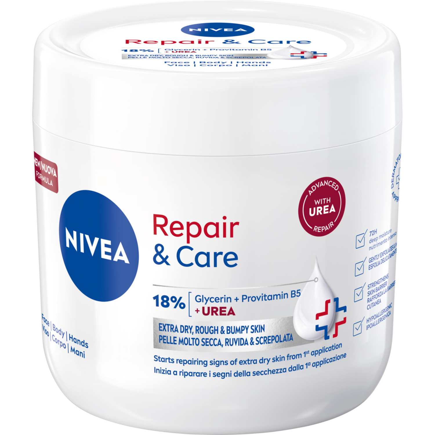 Nivea Nivea Repair & Care, Creme multifunktional mit Harnstoff, trockene Haut, 400 ml — Inhaltsstoffe und Bewertung