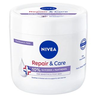 Nivea Repair & Care Sensitive krem multifunkcyjny nawilżająco-ochronny z pantenolem, bezzapachowy, skóra wrażliwa, 400 ml - zdjęcie produktu