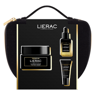 Zestaw Lierac Premium, krem jedwabisty, 50 ml + serum odmładzające, 13 ml + krem pod oczy, 5 ml + kosmetyczka w prezencie - zdjęcie produktu