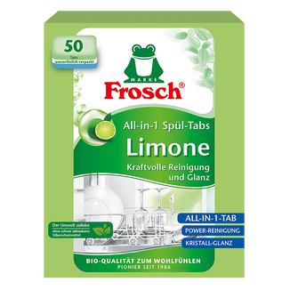 Frosch, tabletki do zmywarek, All in One, limonkowe, 50 sztuk - zdjęcie produktu