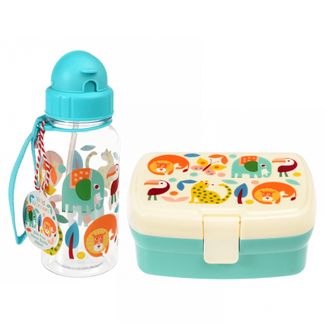 Zestaw Rex London, śniadaniowy lunchbox + bidon, dzikie zwierzęta USZKODZONE OPAKOWANIE - zdjęcie produktu