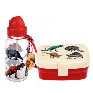 Zestaw Rex London, śniadaniowy lunchbox + bidon, dinozaury - zdjęcie produktu